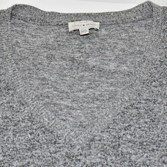 Lucky Brand Long Sleeve Oversized V Neck Pullover Tunic Sweater Grey Size L - Picture 9 of 11